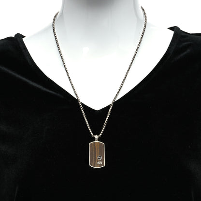 David Yurman Sterling Silver Tiger Eye Dog Tag Pendant Necklace 2 of 6