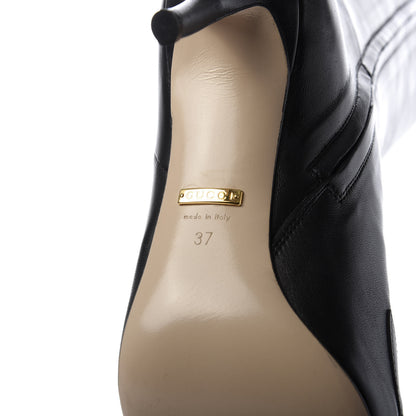 Gucci Calfskin Zumi Knee High Boots 37 Black 7 of 9