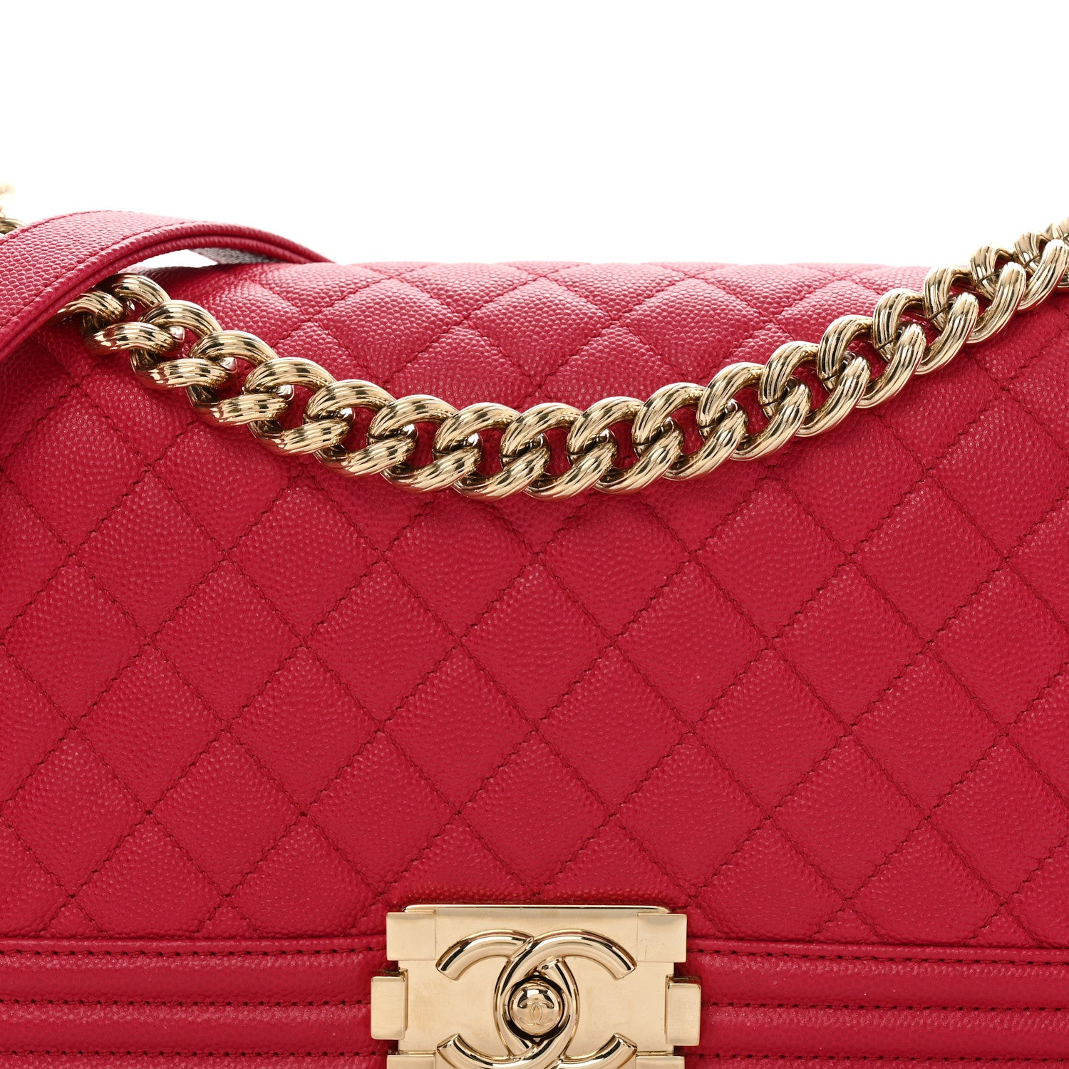 Chanel Caviar Quilted Medium Boy Flap Fuchsia 7 of 10