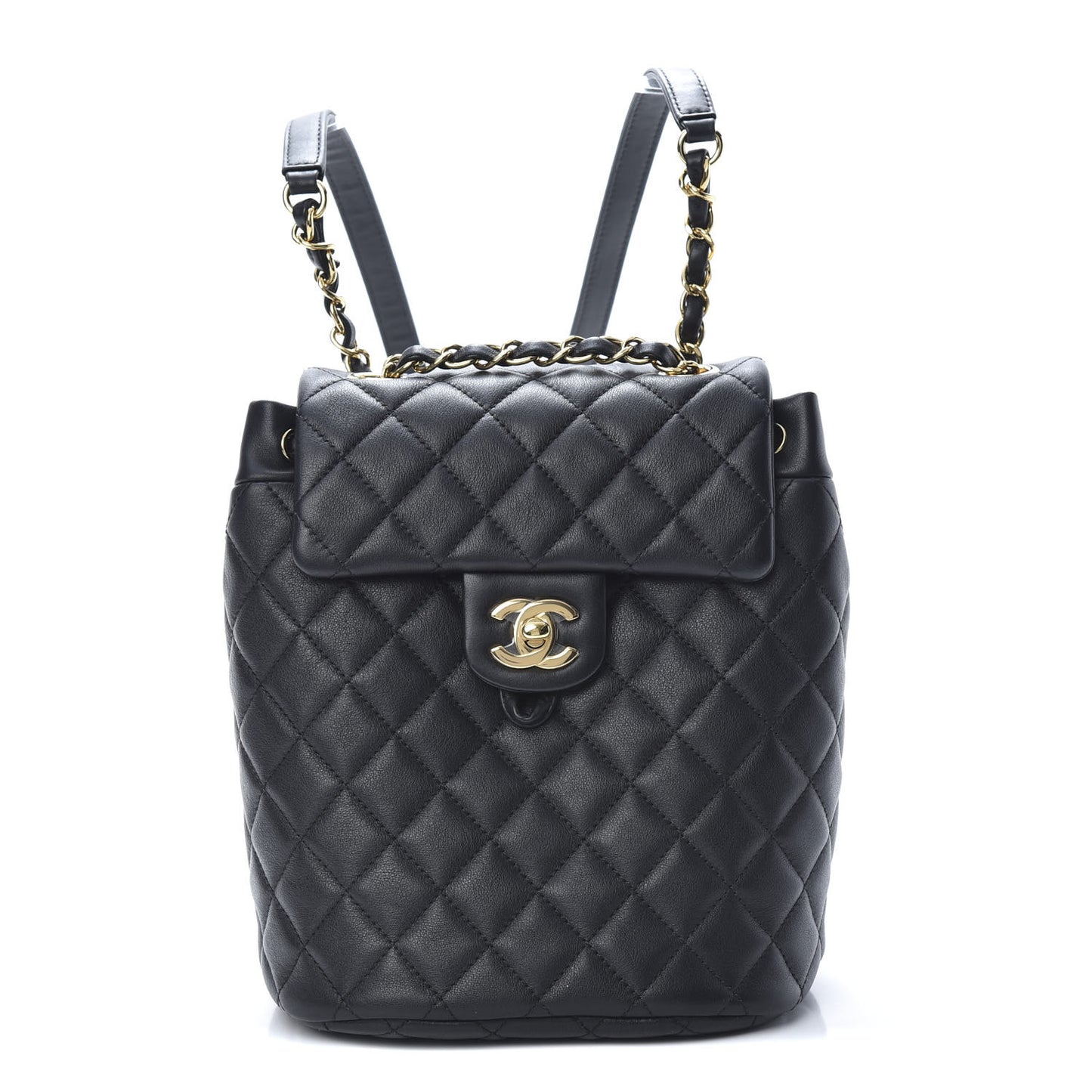 Calfskin Quilted Mini Urban Spirit Backpack Black