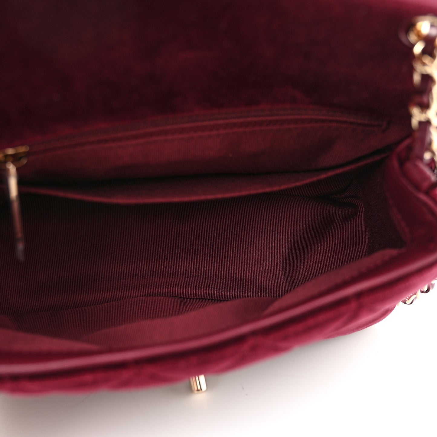 Velvet Quilted Mini Square Pearl Crush Flap Burgundy