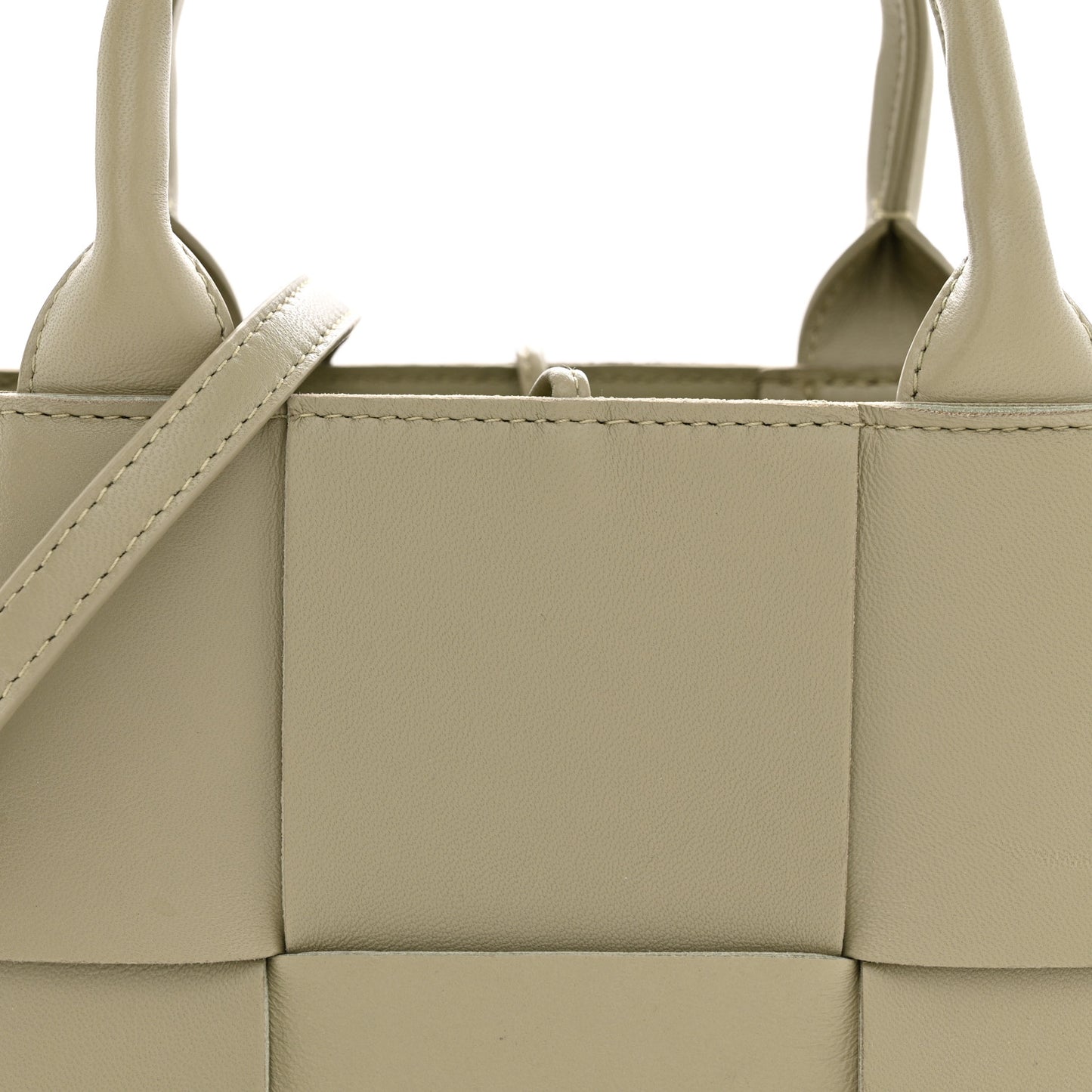 Grained Calfskin Maxi Intrecciato Mini Arco Tote Travertine