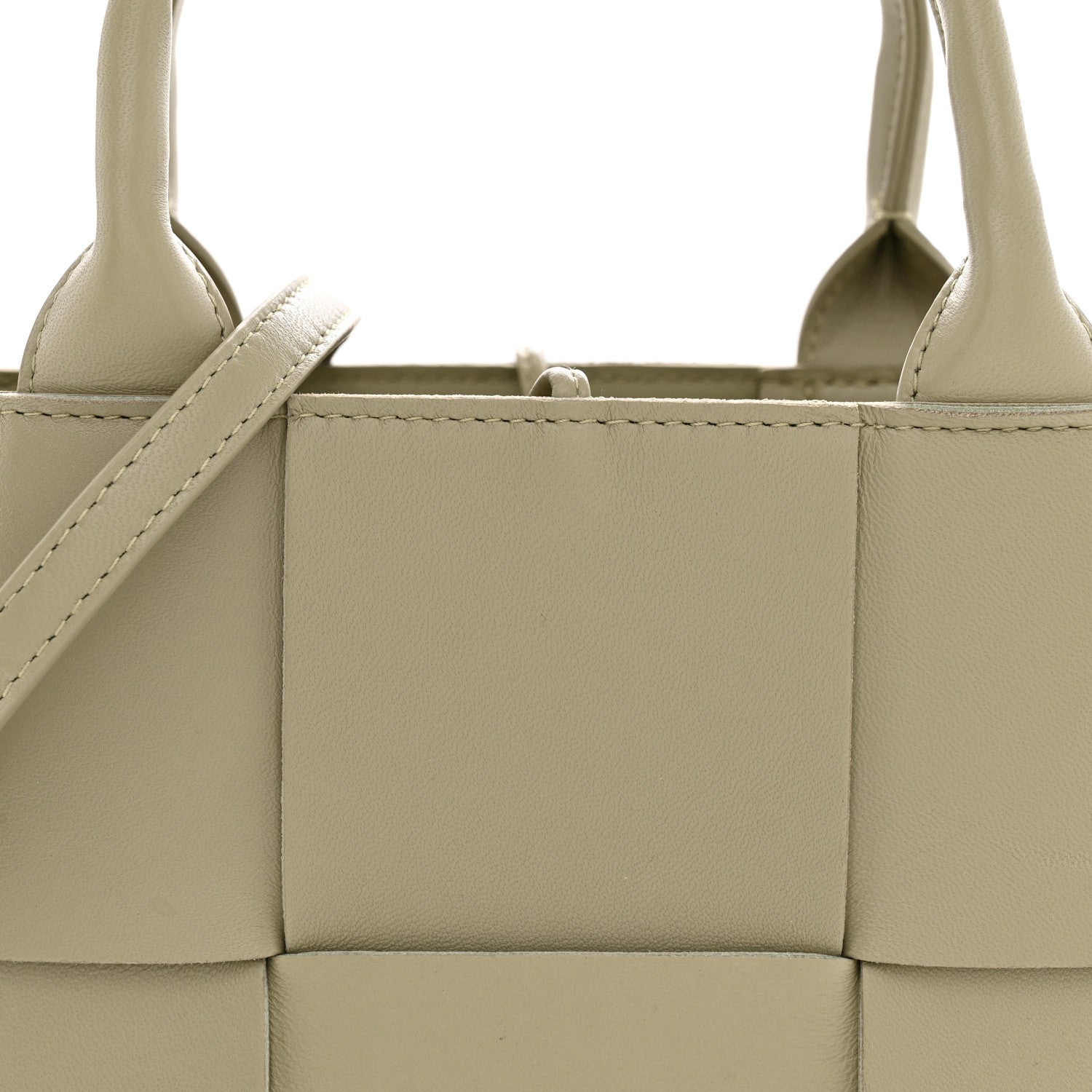 Bottega Veneta Grained Calfskin Maxi Intrecciato Mini Arco Tote Travertine 8 of 10