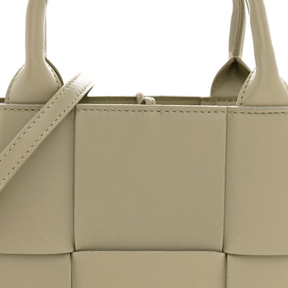 Bottega Veneta Grained Calfskin Maxi Intrecciato Mini Arco Tote Travertine 8 of 10