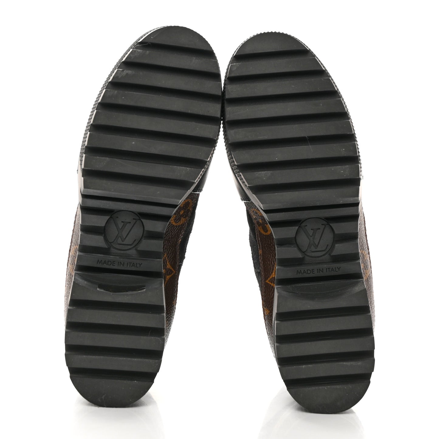 Suede Calfskin Monogram Laureate Platform Desert Boots 36 Black