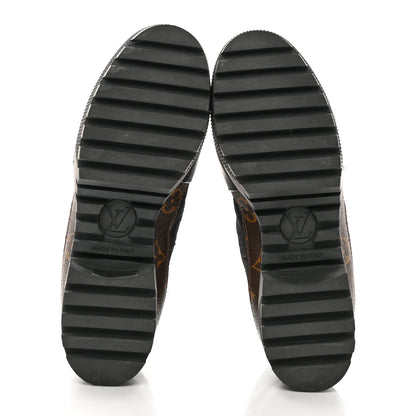 Louis Vuitton Suede Calfskin Monogram Laureate Platform Desert Boots 36 Black 5 of 15