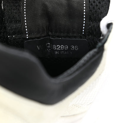 Chanel Mesh Suede Calfskin Grained Calfskin Womens CC Sneakers 36 White Black 8 of 12