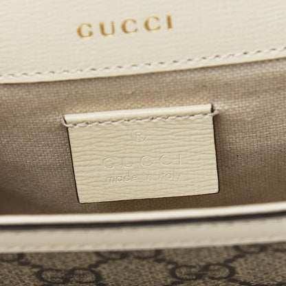 Gucci GG Supreme Monogram Web Mini Horsebit 1955 Shoulder Bag Beige Mystic White 6 of 9