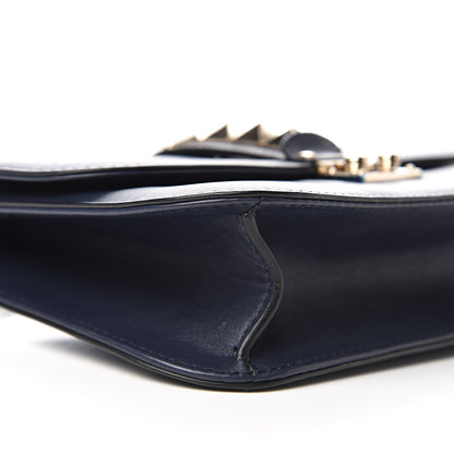 Valentino Garavani Vitello Medium Glam Lock Rockstud Flap Marine 7 of 10