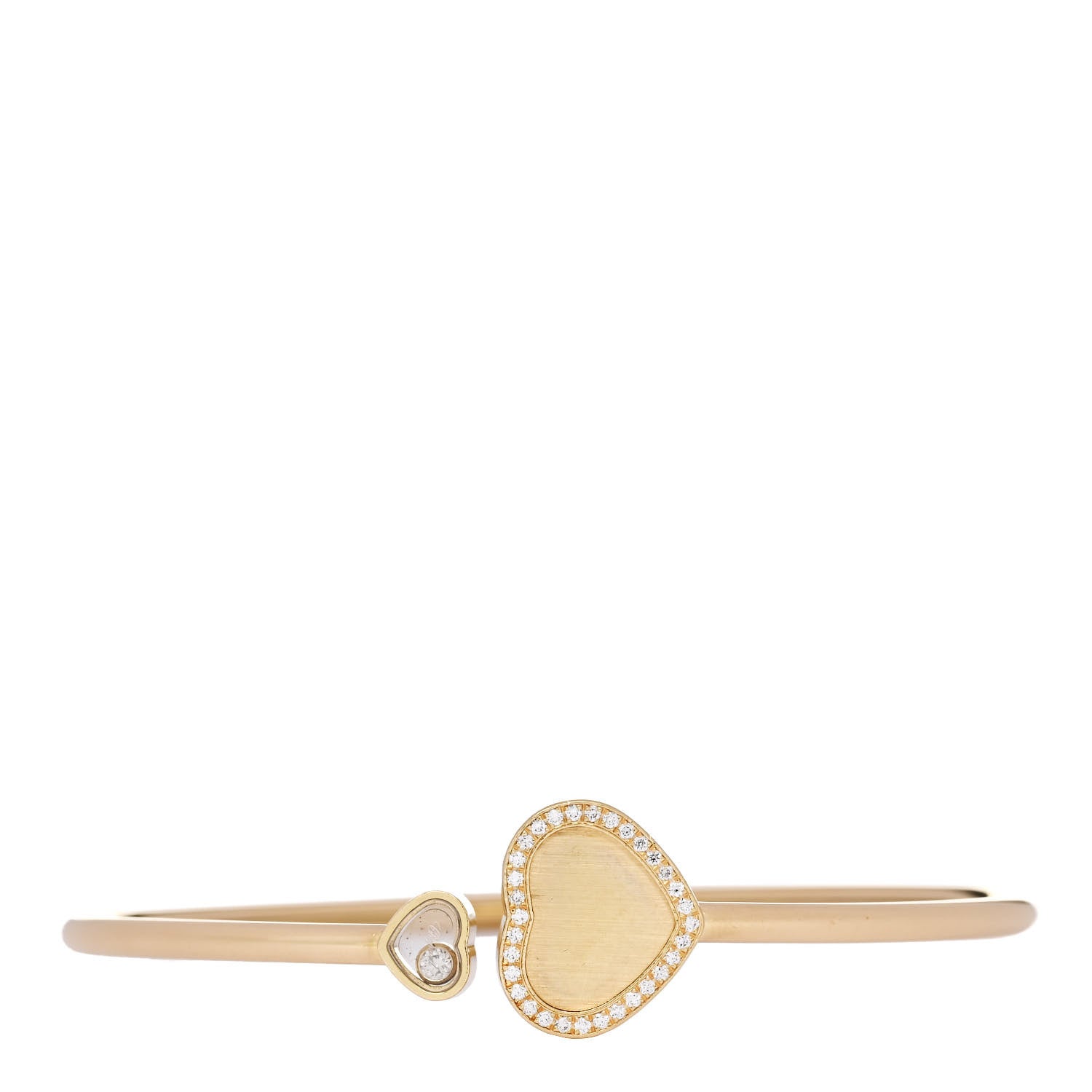 Chopard 18K Yellow Gold Diamond Happy Hearts Bangle Bracelet 1 of 5