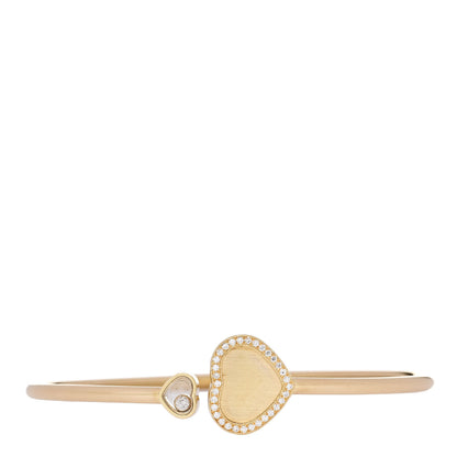 Chopard 18K Yellow Gold Diamond Happy Hearts Bangle Bracelet 1 of 5
