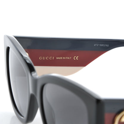 Gucci Acetate Web Oversized Frame Rectangle Sunglasses GG0276S Black 5 of 9