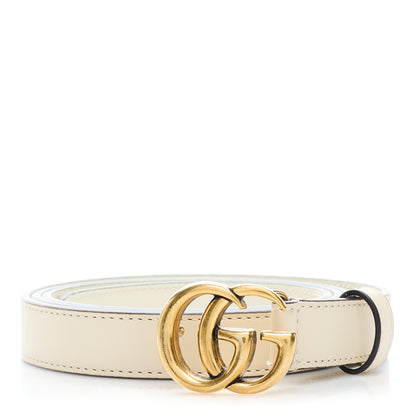 Gucci Calfskin Double G 20mm Belt 105 42 Mystic White 1 of 5