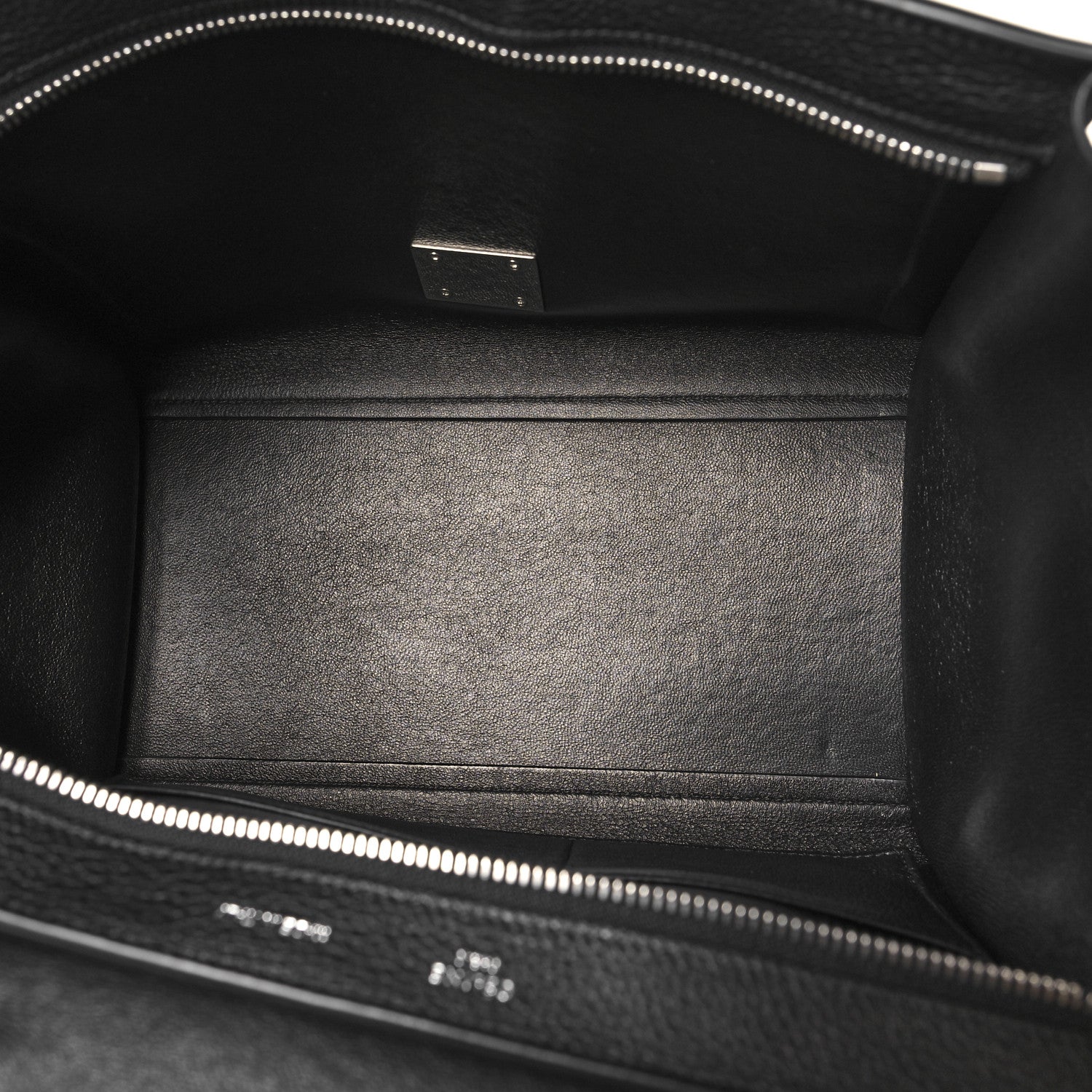 Celine Drummed Calfskin Suede Small Trapeze Black 5 of 9