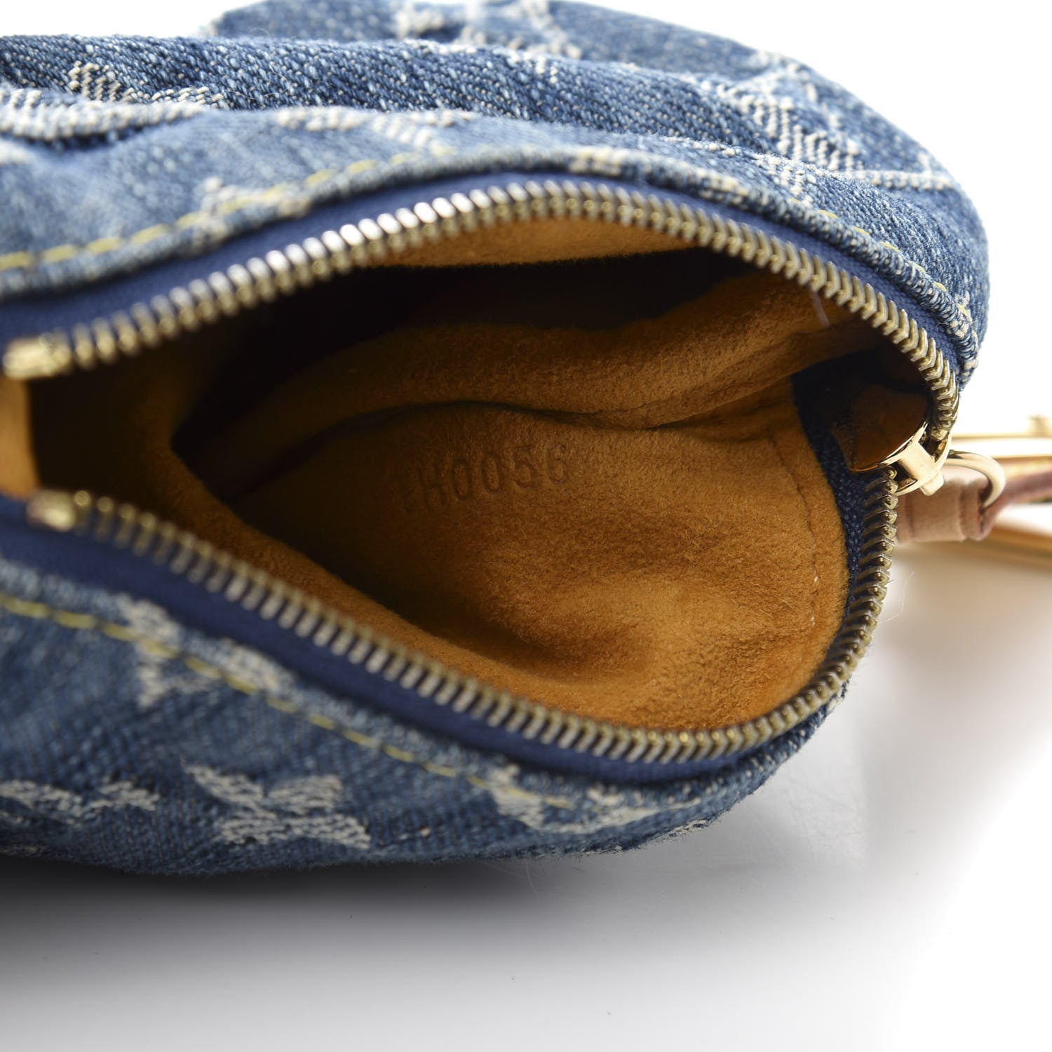 Louis Vuitton Monogram Denim Pochette Speedy PM Key Holder Blue 6 of 9