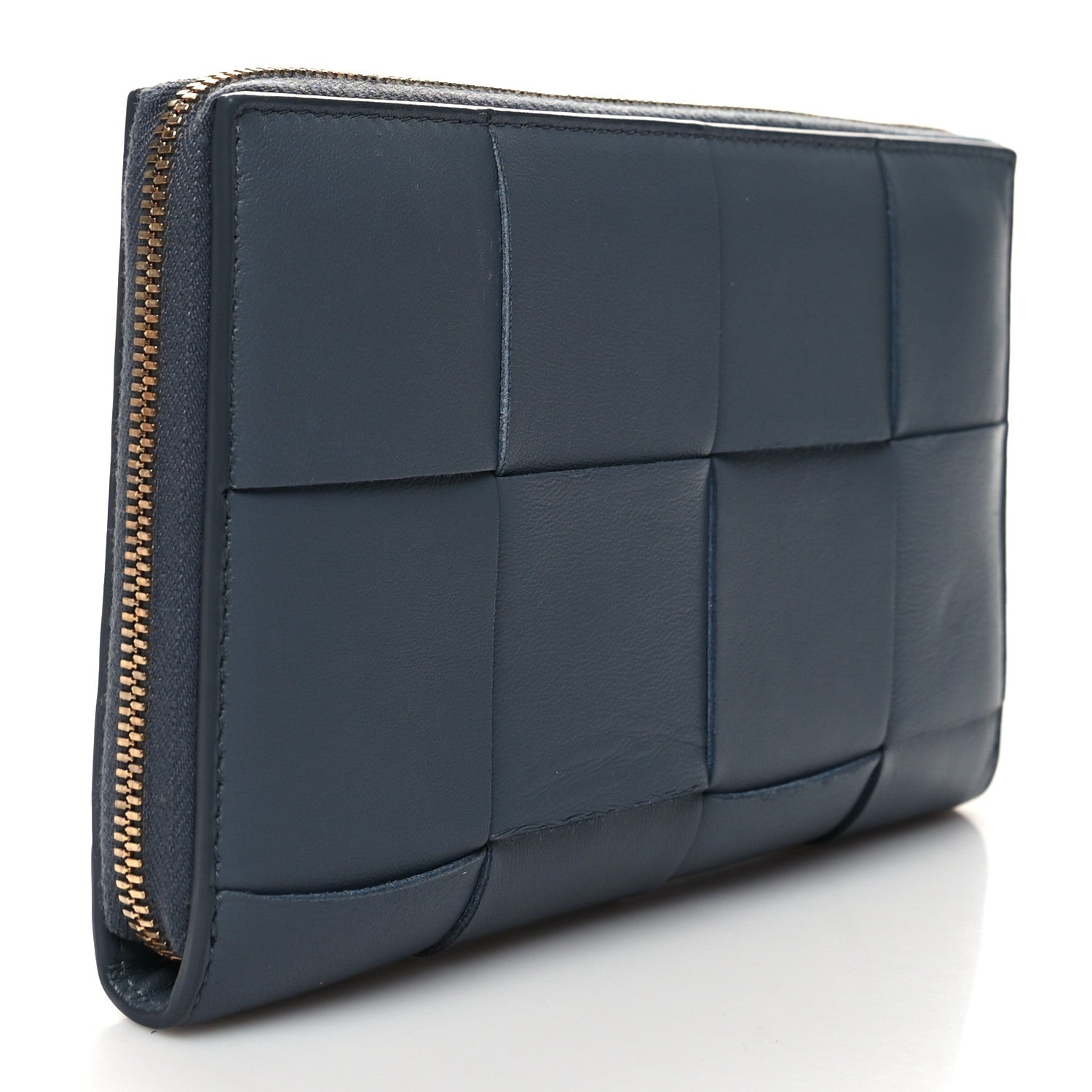 Bottega Veneta Calfskin Maxi Intrecciato Zip Around Wallet Thunder 3 of 7