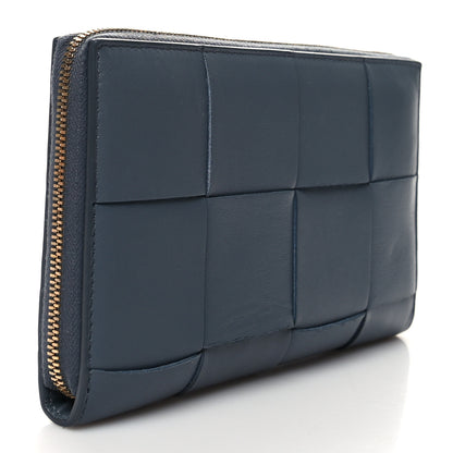 Bottega Veneta Calfskin Maxi Intrecciato Zip Around Wallet Thunder 3 of 7