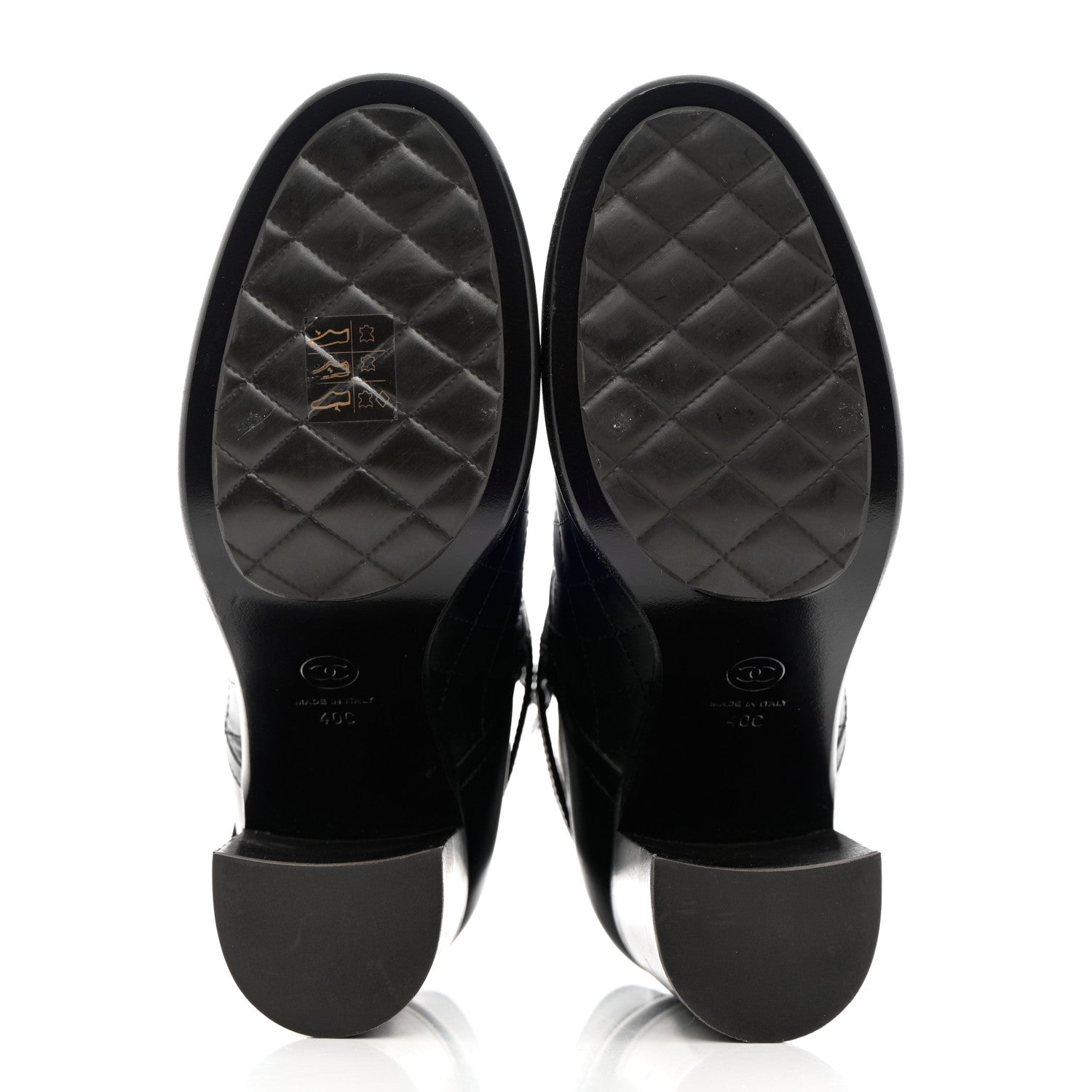 Chanel Calfskin Quilted Cap Toe Boots 40 Black Brown 5 of 11