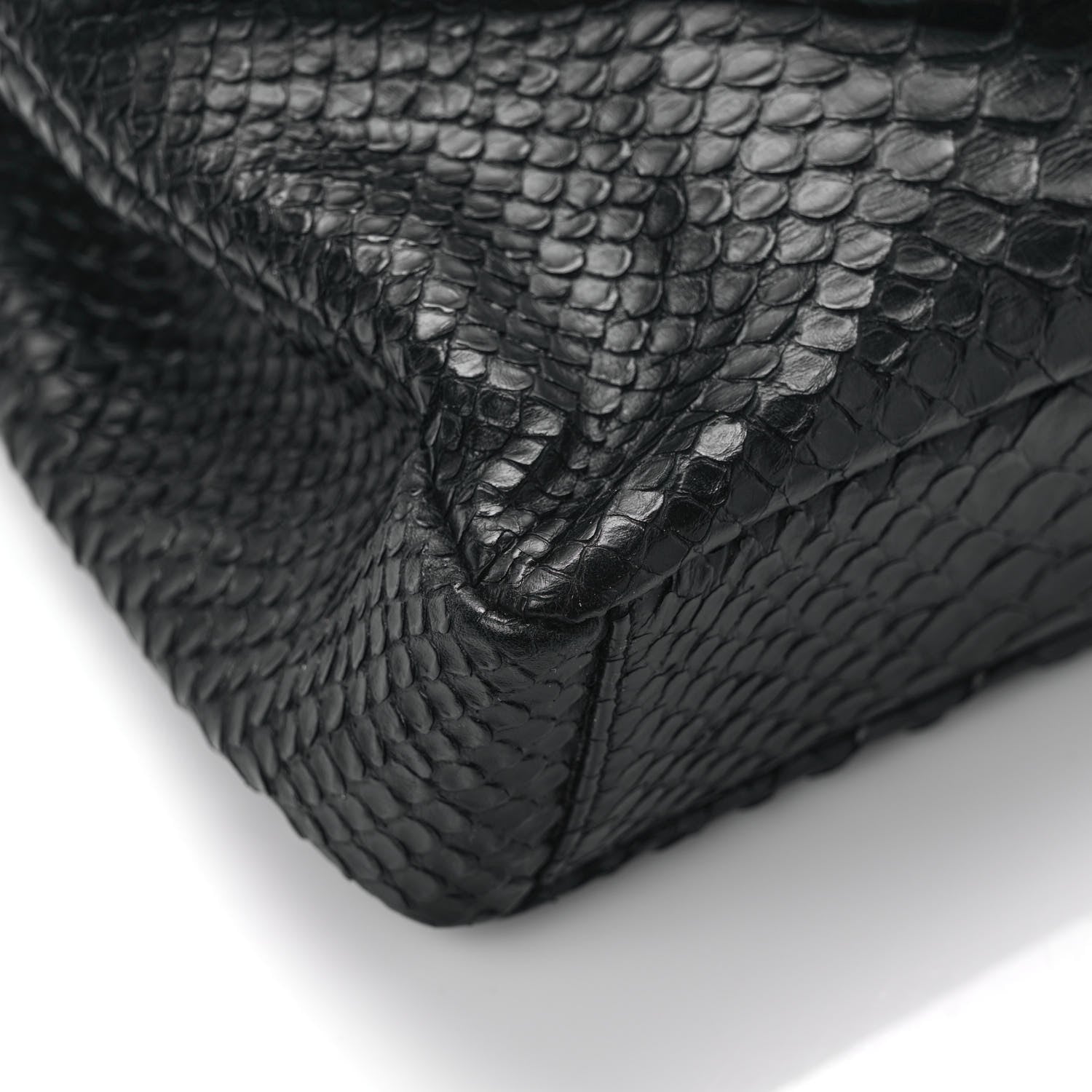 Saint Laurent Calfskin Python Embossed Monogram Medium College Bag Black 9 of 13