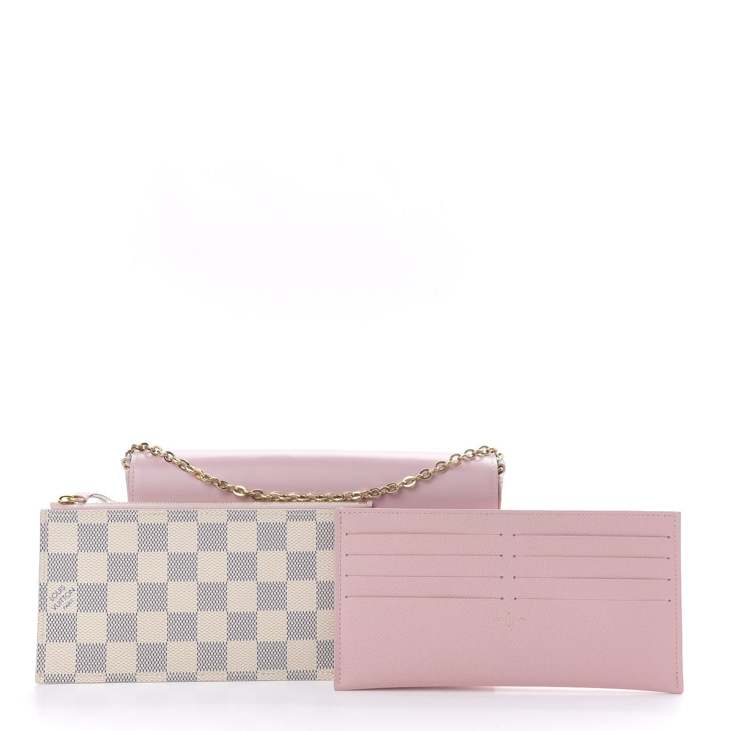 Damier Azur Calfskin Pochette Felicie Eau de Rose