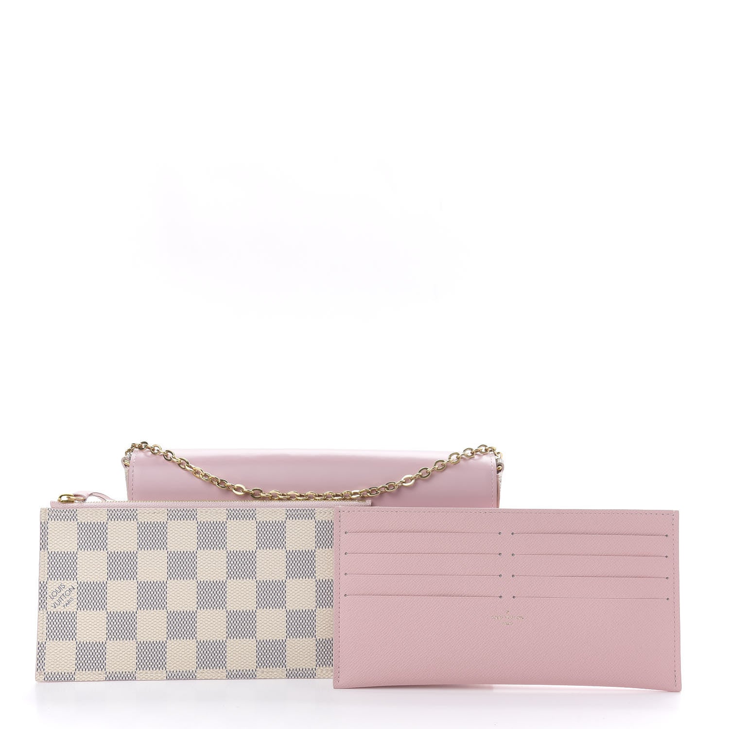 Louis Vuitton Damier Azur Calfskin Pochette Felicie Eau de Rose 9 of 9