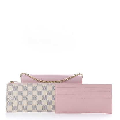 Louis Vuitton Damier Azur Calfskin Pochette Felicie Eau de Rose 9 of 9