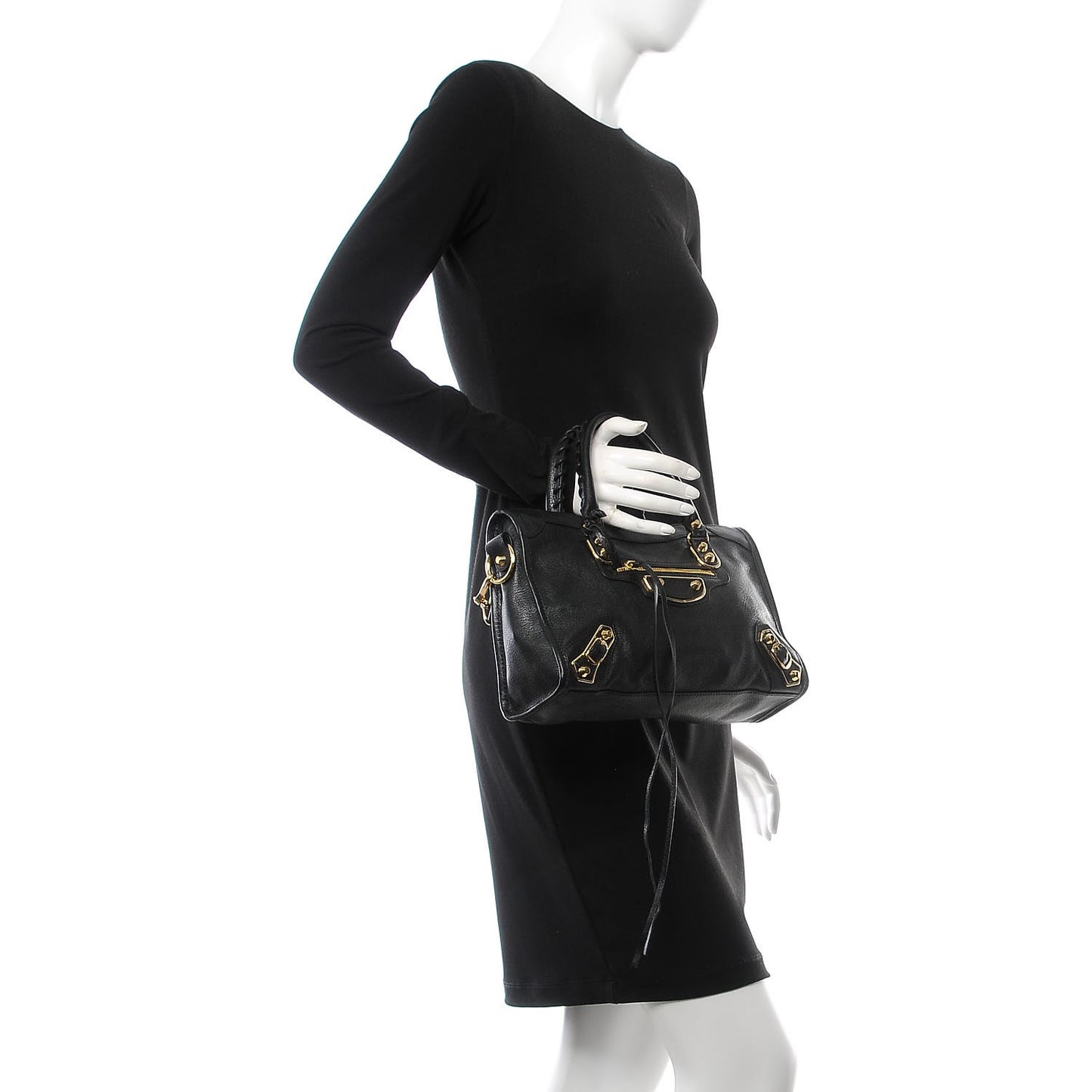 Chevre Gold Metallic Edge Hardware S City Black
