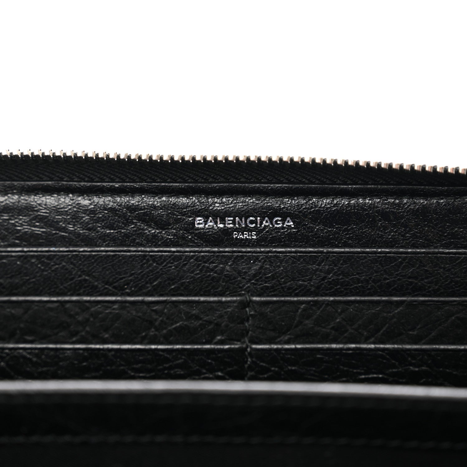 Balenciaga Agneau Classic Silver Hardware Continental Zip Around Wallet Black 6 of 8