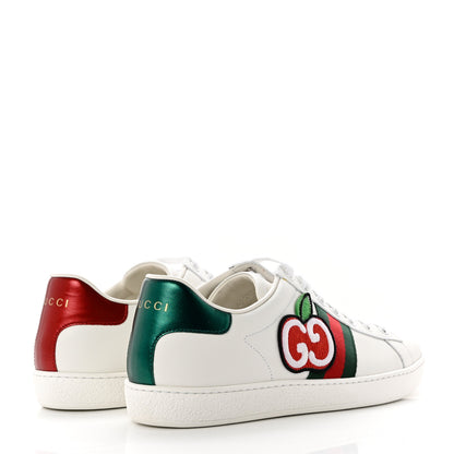 Gucci Calfskin Web GG Apple Embroidered Womens Ace Sneakers 40 White 4 of 10