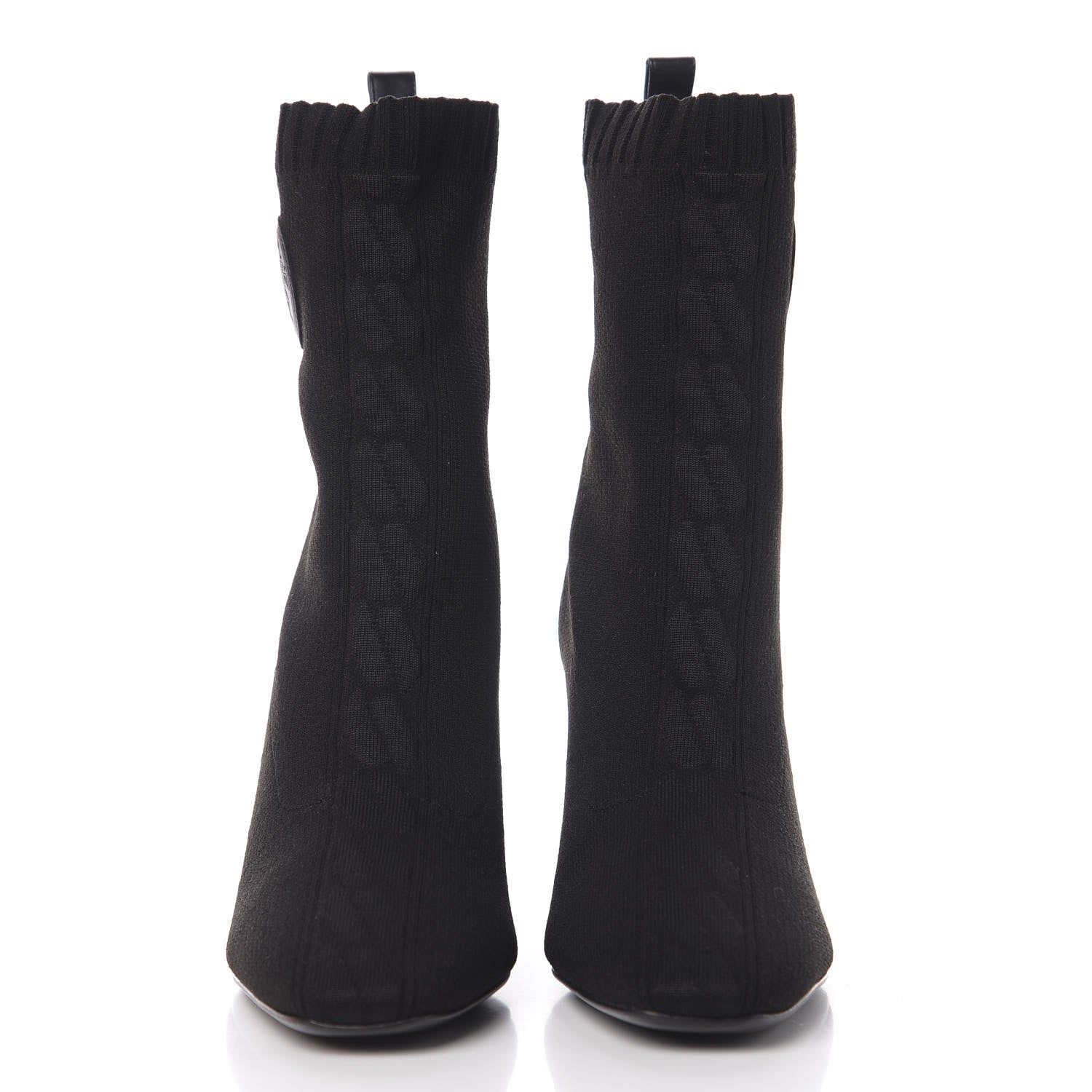Hermes Knit Calfskin Volver Ankle Boots 38 Black 2 of 8