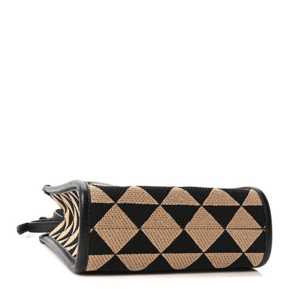 Prada Jacquard Saffiano Triangolo Symbole Embroidered Micro Tote Black Corda 4 of 9