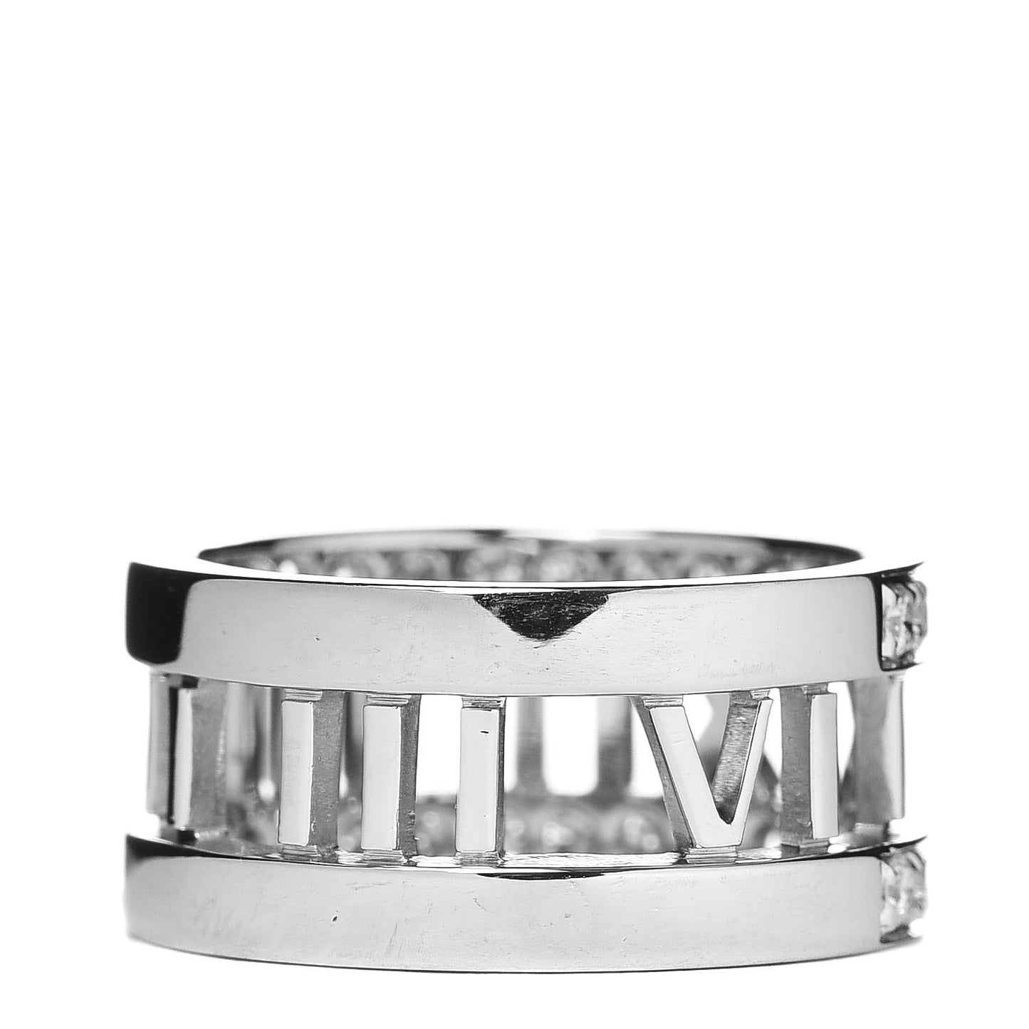 18K White Gold Diamond Atlas Open Ring 49 4.75