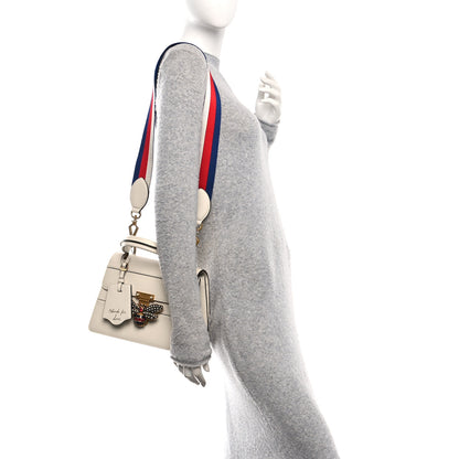 Gucci Calfskin Sylvie Web Small Queen Margaret Top Handle Bag White 2 of 15