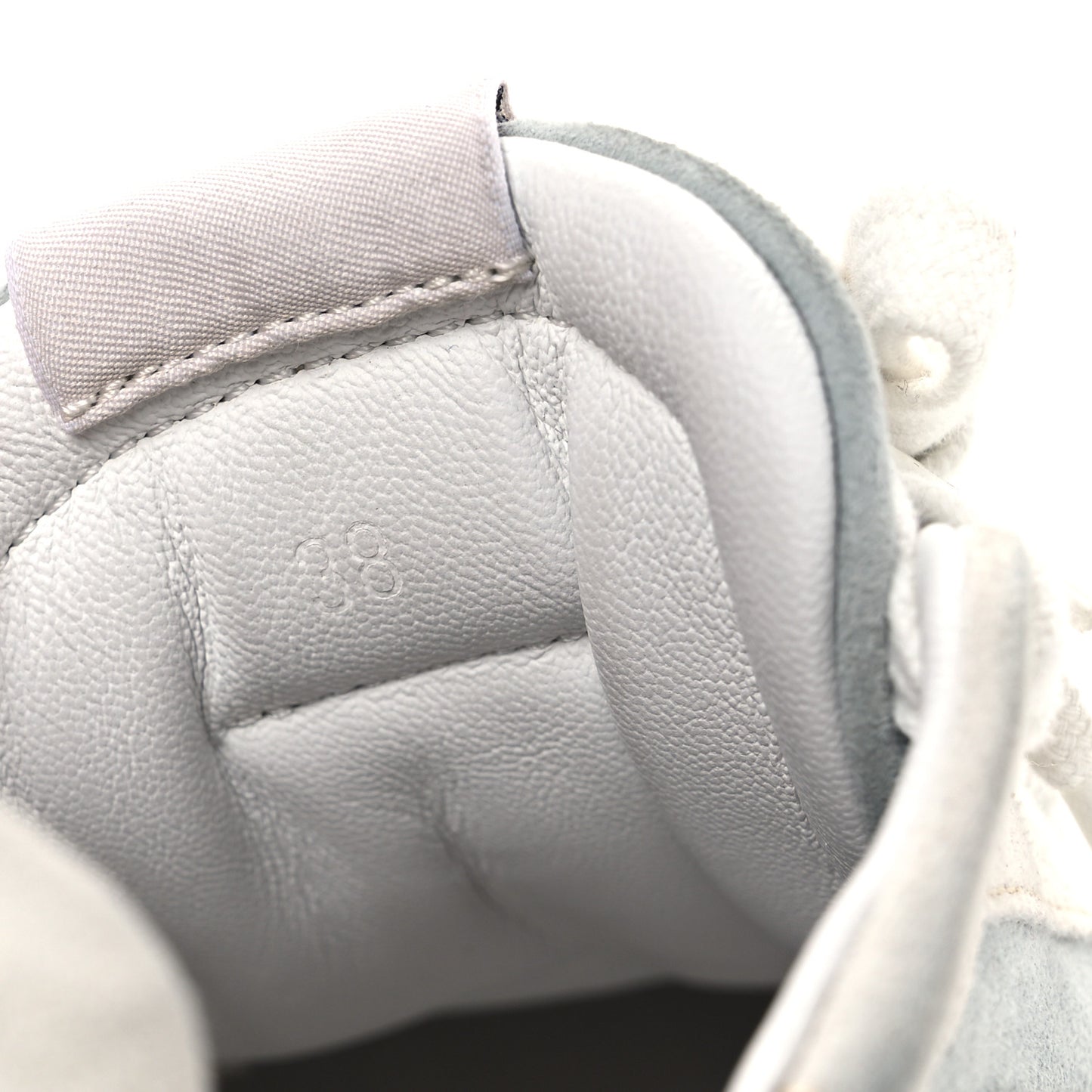 Suede Goatskin Jet Sneakers 38 Gris Nuage White