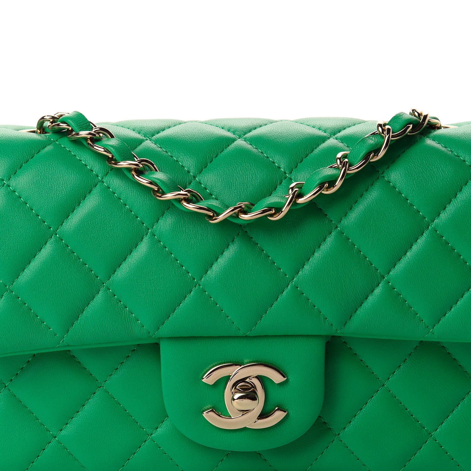 Chanel Lambskin Quilted Mini Rectangular Flap Green 10 of 10