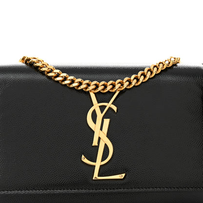 Saint Laurent Grain De Poudre Small Monogram Kate Satchel Black 7 of 10