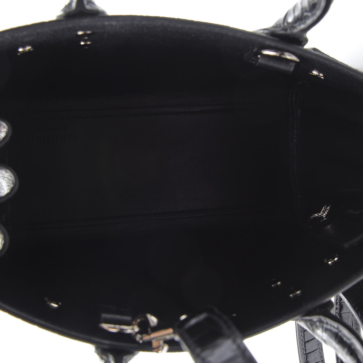 Saint Laurent Calfskin Crocodile Embossed Nano Sac De Jour Black 5 of 9