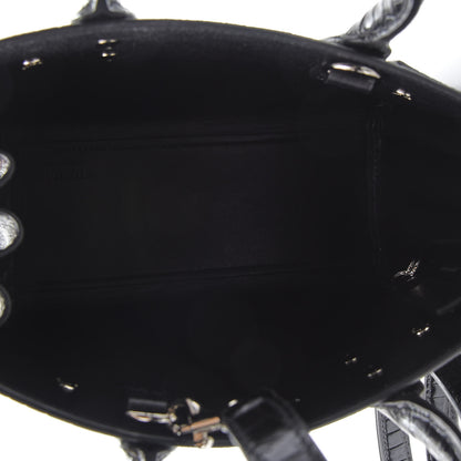 Saint Laurent Calfskin Crocodile Embossed Nano Sac De Jour Black 5 of 9