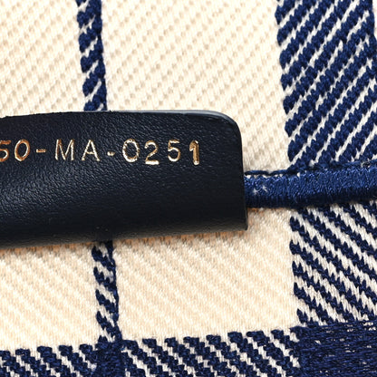 Christian Dior Canvas Embroidered Large Check'n'Dior Book Tote Blue 7 of 11