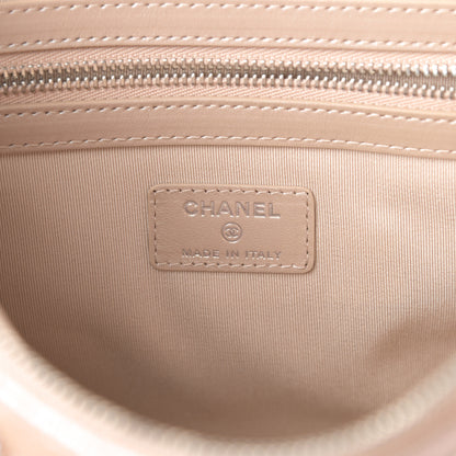 Chanel Iridescent Caviar Chevron Quilted Medium Cosmetic Case Light Gold 6 of 8