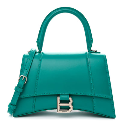Balenciaga Shiny Box Calfskin Small Hourglass Top Handle Bag Dark Turquoise 1 of 11