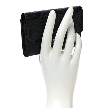 Chanel Caviar Quilted Flap Card Holder Wallet Black 2 of 12