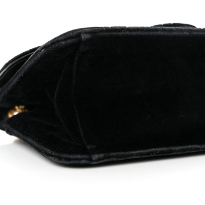 Salvatore Ferragamo Velvet Quilted Gancini Flap Bag Black 8 of 11