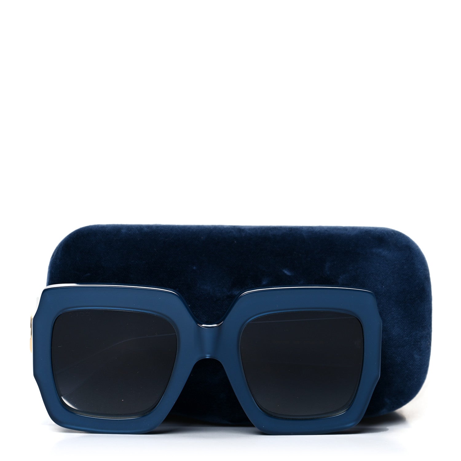 Gucci Acetate Square Web Frame GG0178S Sunglasses Navy 8 of 8