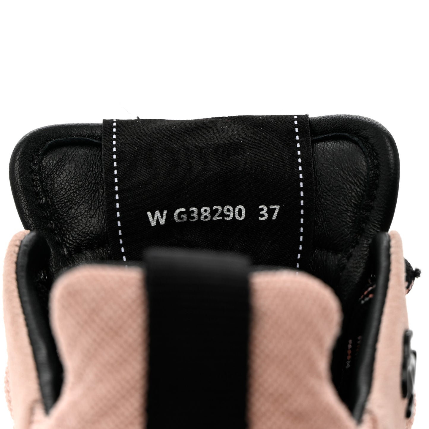 Mesh Suede Calfskin Quilted Sneakers 37 Pink Beige