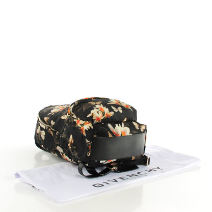 Givenchy Nylon Calfskin Magnolia and Moth Print Backpack Black 4 of 8