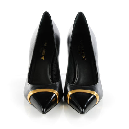 Saint Laurent Leather Classic Paris 80 Cap Toe Escarpin Pumps 37.5 Black 2 of 7