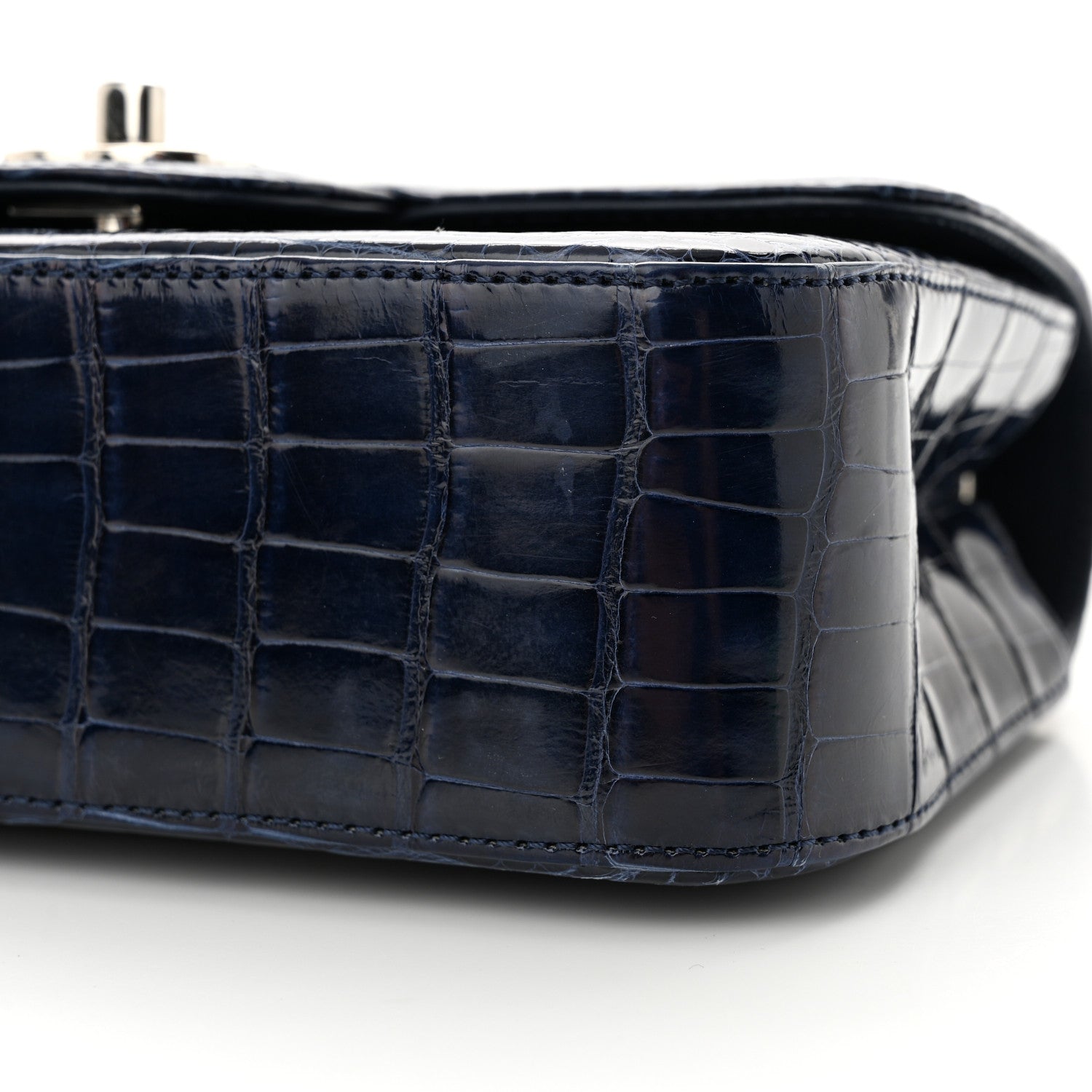 Chanel Shiny Alligator Mini Rectangular Flap Blue 10 of 10