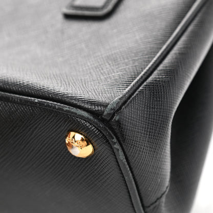 Prada Saffiano Lux Micro Galleria Double Zip Tote Black 11 of 12