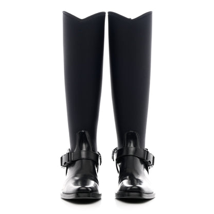Prada Spazzolato Rois Neoprene 50mm Western Tall Boots 37 Black 2 of 10